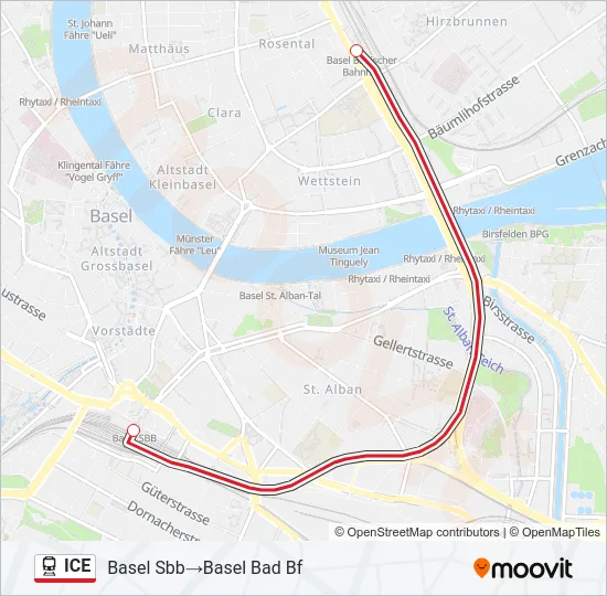 ICE Train Line Map