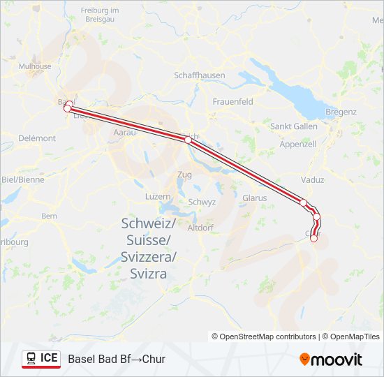 ICE train Line Map