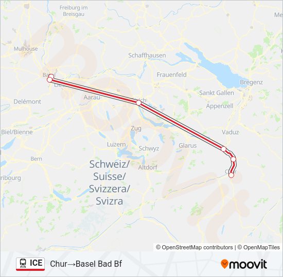 ICE Train Line Map