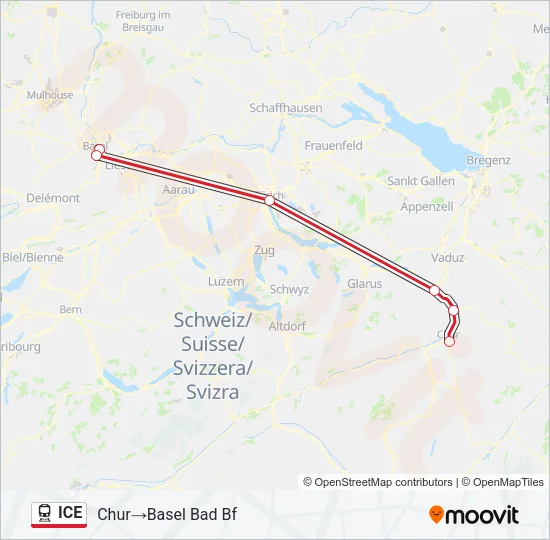 ICE Train Line Map
