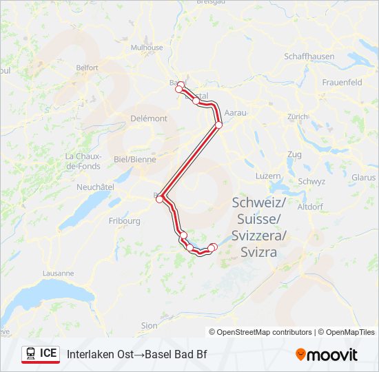 ICE train Line Map