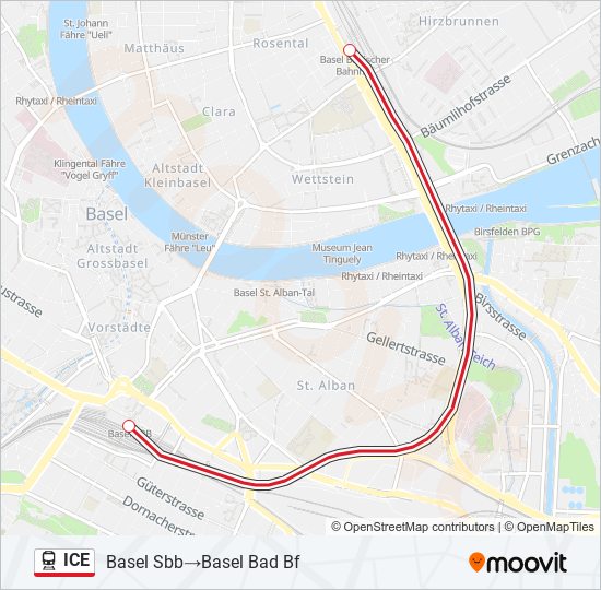 ICE Train Line Map