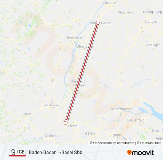 ICE train Line Map