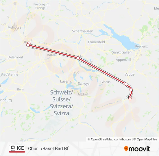 ICE Train Line Map