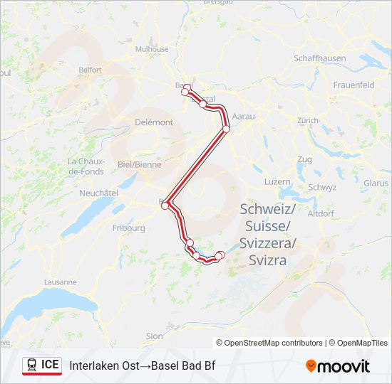 ICE Train Line Map