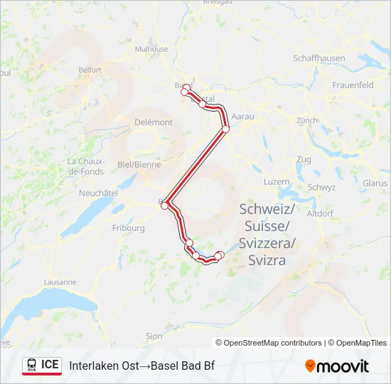 ICE Train Line Map