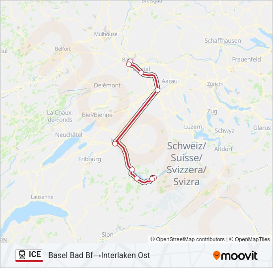 ICE Train Line Map
