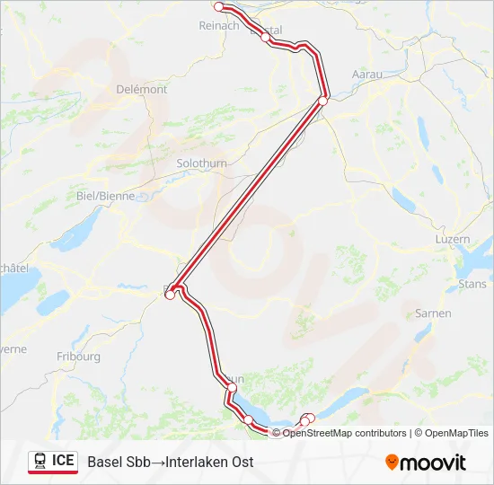 ICE Train Line Map