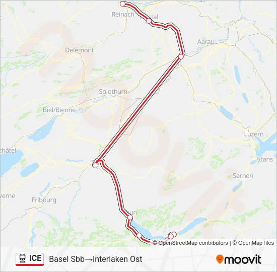 ICE Train Line Map