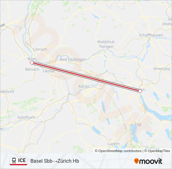 ICE Train Line Map
