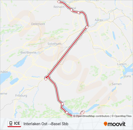 ICE Train Line Map