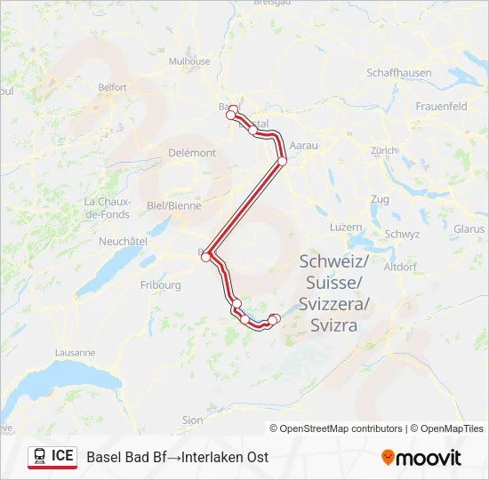ICE Train Line Map