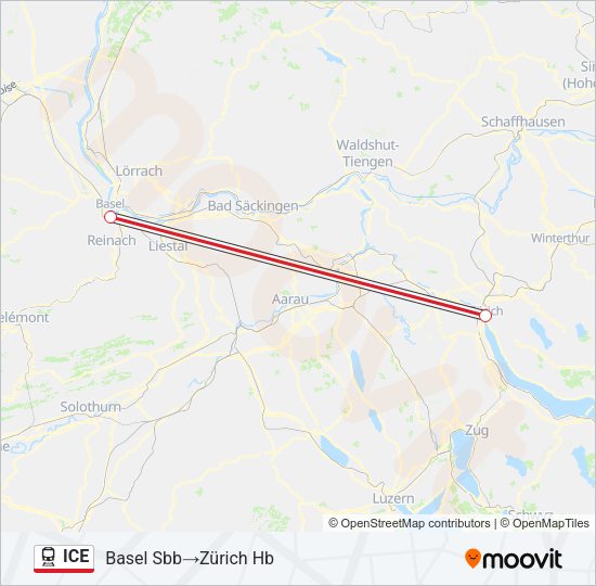 ICE Train Line Map