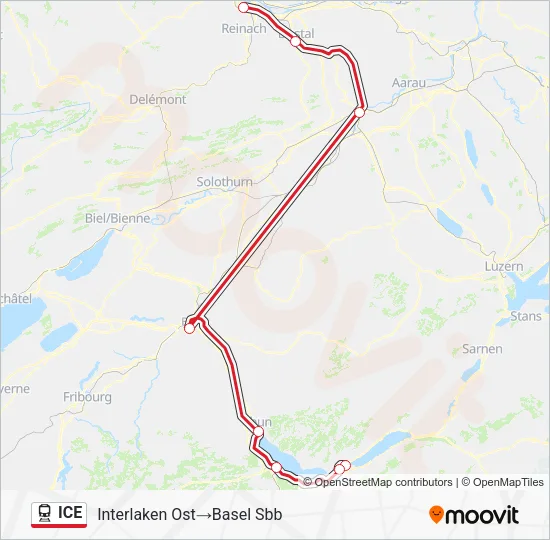 ICE Train Line Map