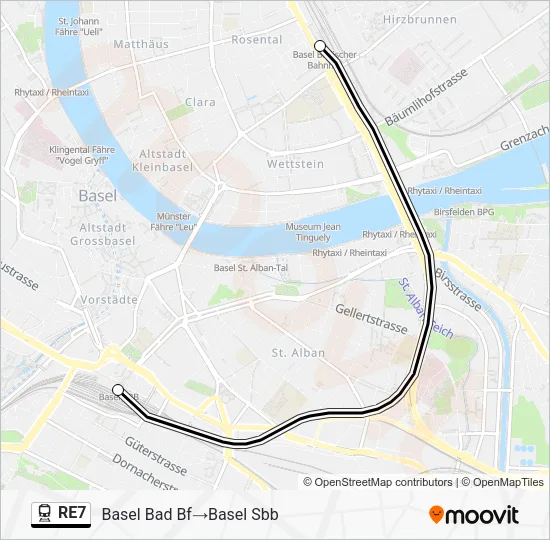 RE7 Train Line Map