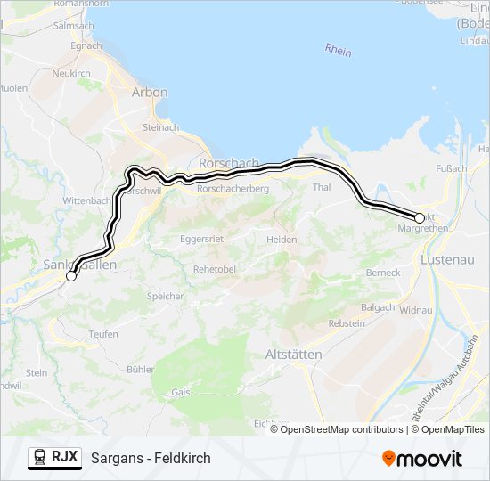 RJX train Line Map