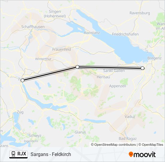 RJX train Line Map