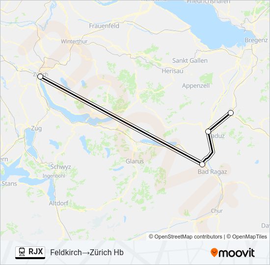 RJX Train Line Map