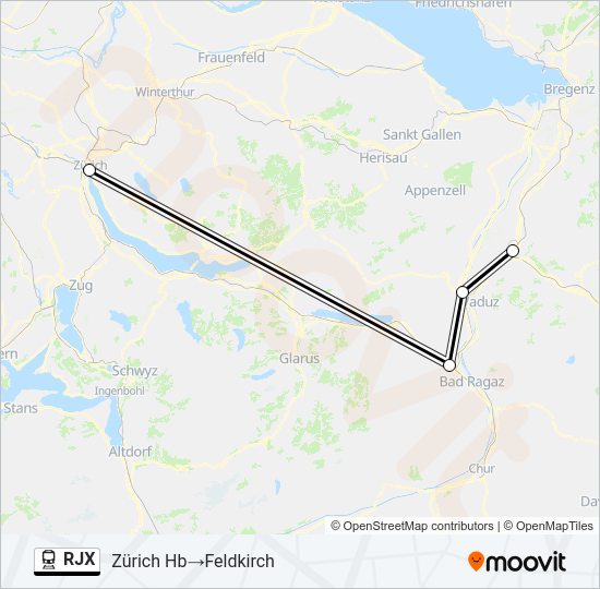 RJX Train Line Map