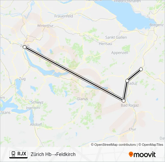 RJX Train Line Map