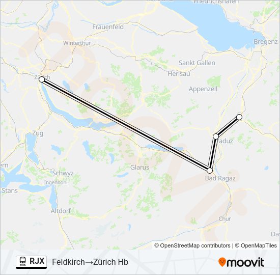 RJX Train Line Map