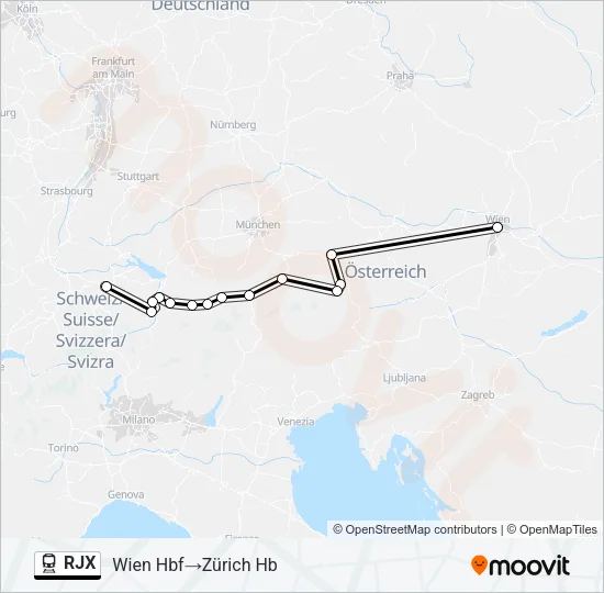 RJX Train Line Map