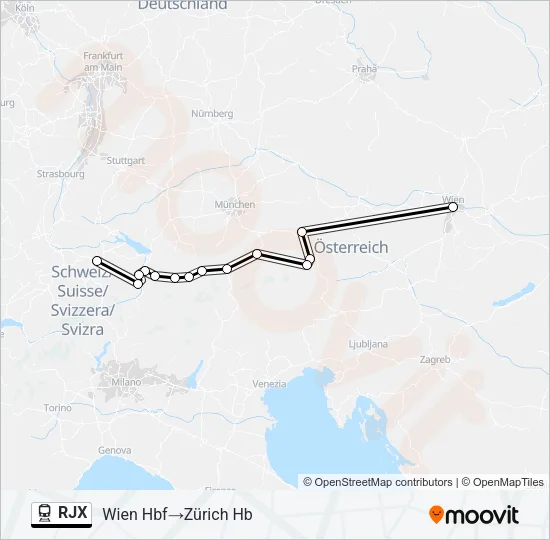 RJX Train Line Map