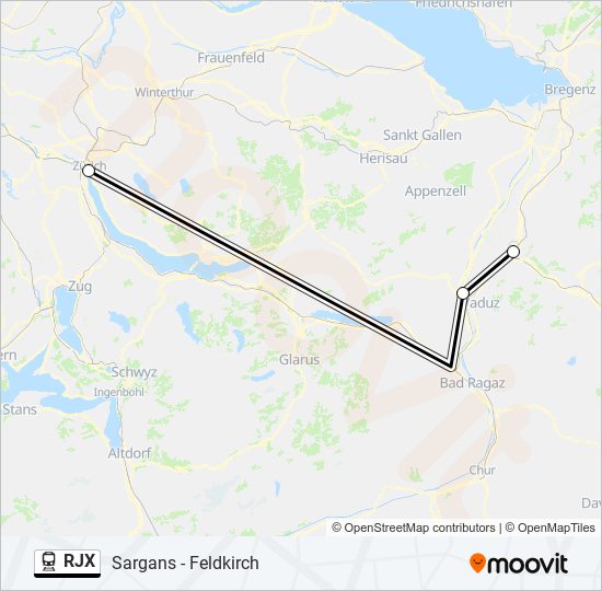 RJX train Line Map