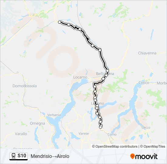 S10 train Line Map