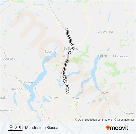 S10 train Line Map