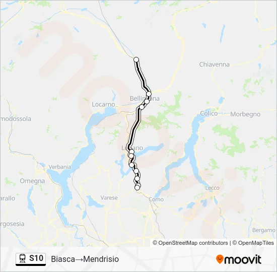 S10 Train Line Map