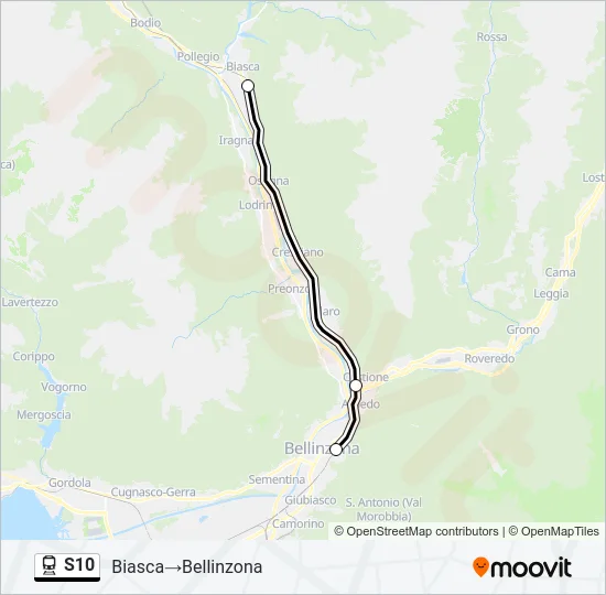 S10 Train Line Map