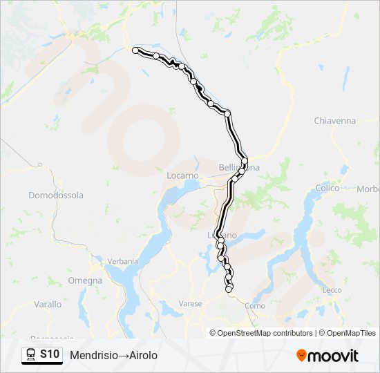 S10 train Line Map