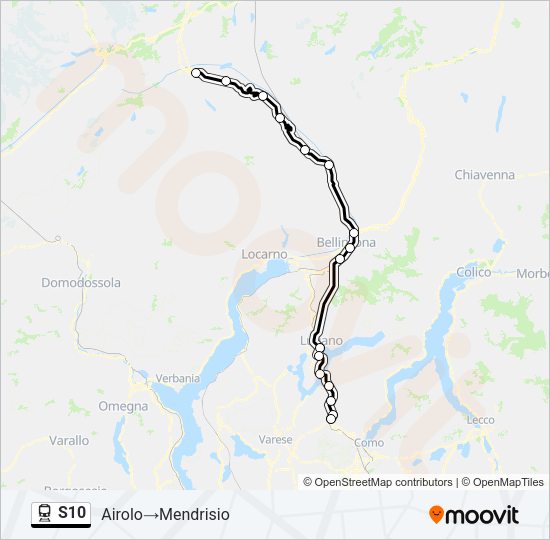 S10 Train Line Map