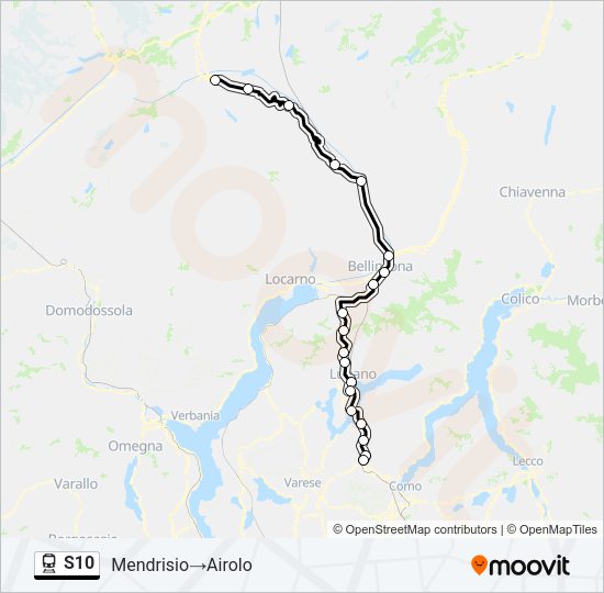 S10 Train Line Map