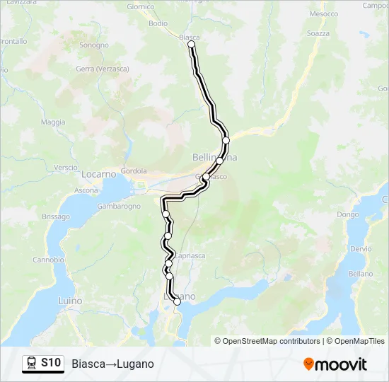 S10 Train Line Map