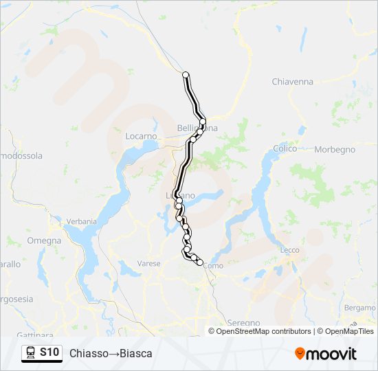 S10 train Line Map