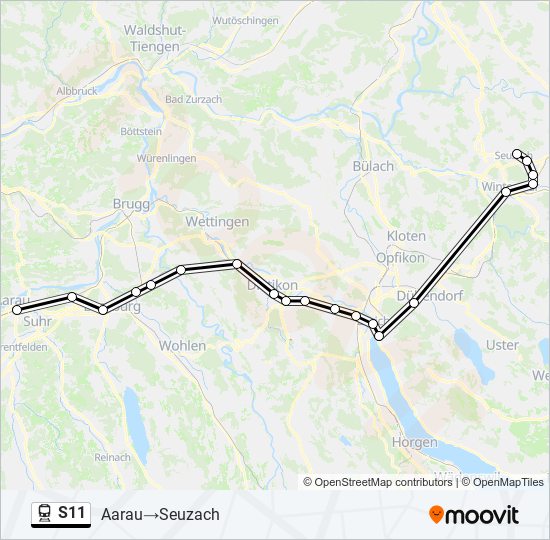 Plan de la ligne S11 de train