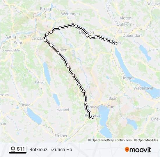 S11 train Line Map