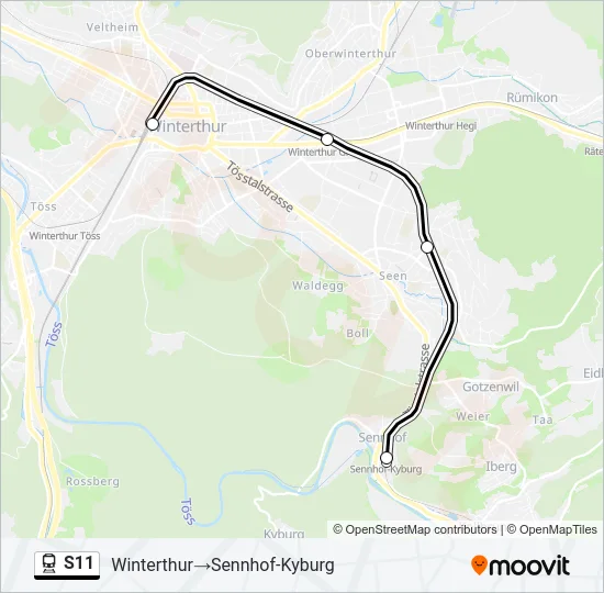 S11 Train Line Map