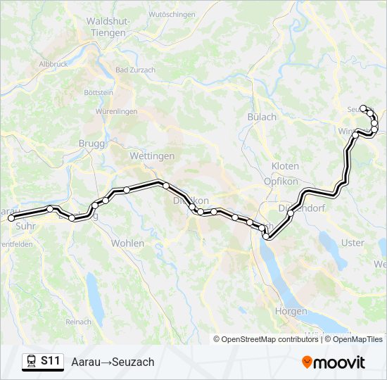 S11 Train Line Map