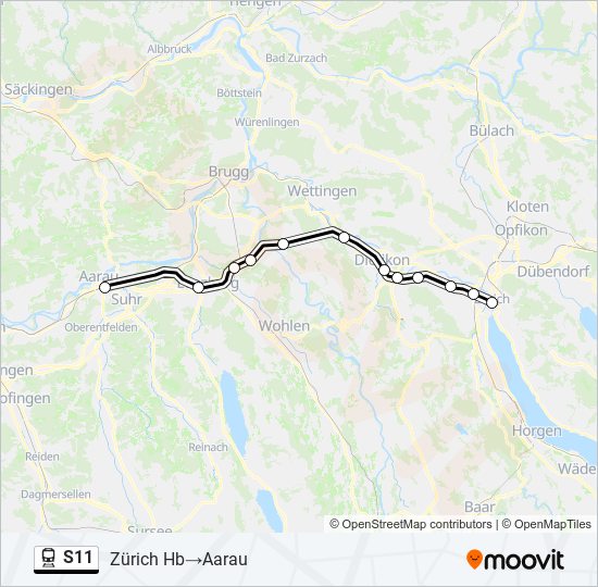 S11 train Line Map