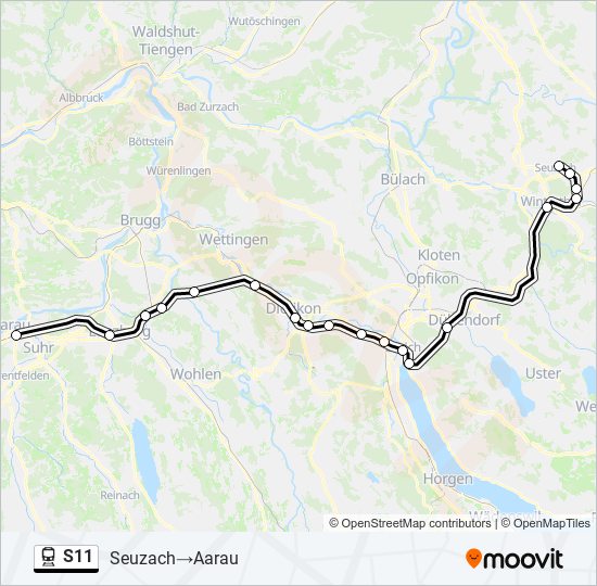 S11 train Line Map