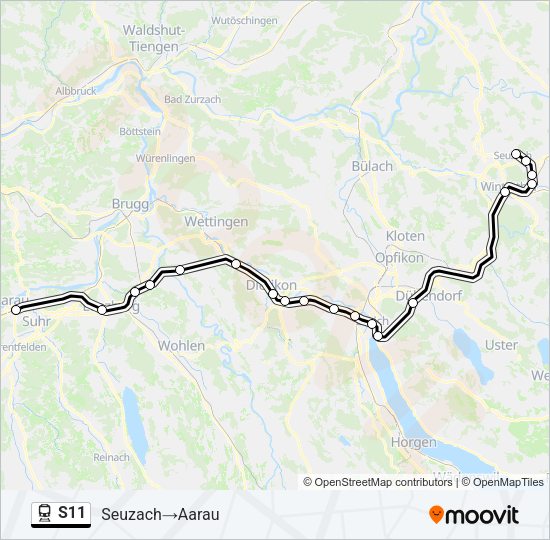 S11 Train Line Map