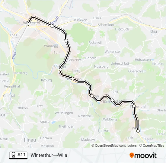 S11 Train Line Map