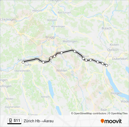 S11 Train Line Map