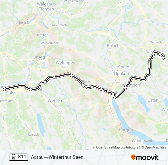 Plan de la ligne S11 de train