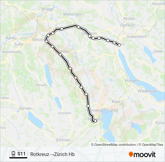 S11 Train Line Map
