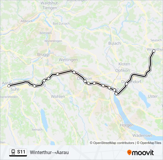 S11 train Line Map