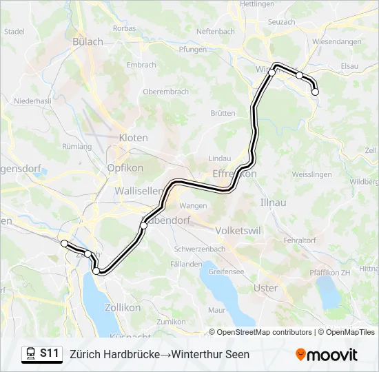 S11 Train Line Map